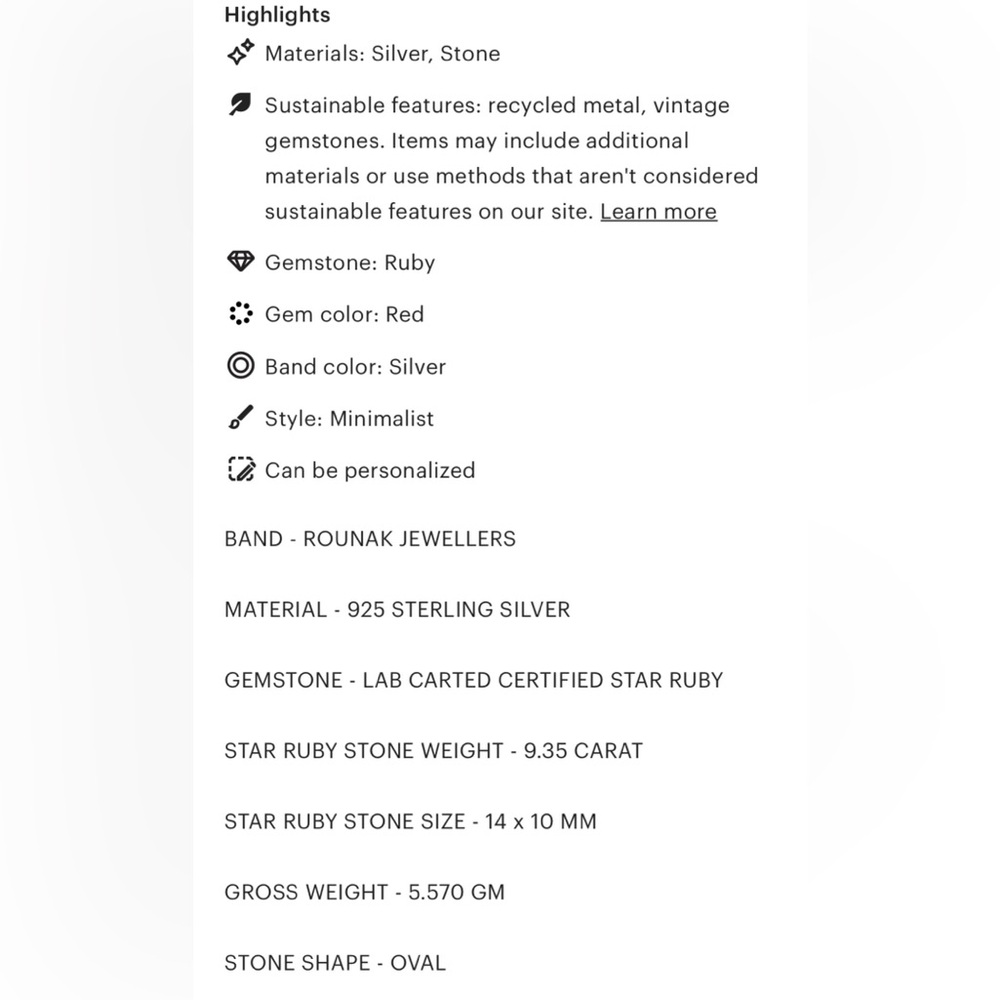 Aaa Quality Star Ruby Ring Sterling Silver Pink S… - image 7